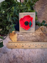 Load image into Gallery viewer, Remembrance Poppy Brooch textured
