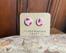 Load image into Gallery viewer, Hand painted red drops stud earrings
