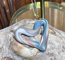 Load image into Gallery viewer, Stunning rolled heart pendant on gold filled chain
