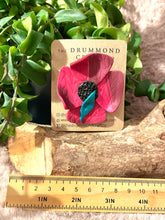 Load image into Gallery viewer, Remembrance Poppy Brooch textured and marbled
