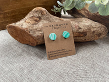 Load image into Gallery viewer, Sea green stripe clip-on earrings
