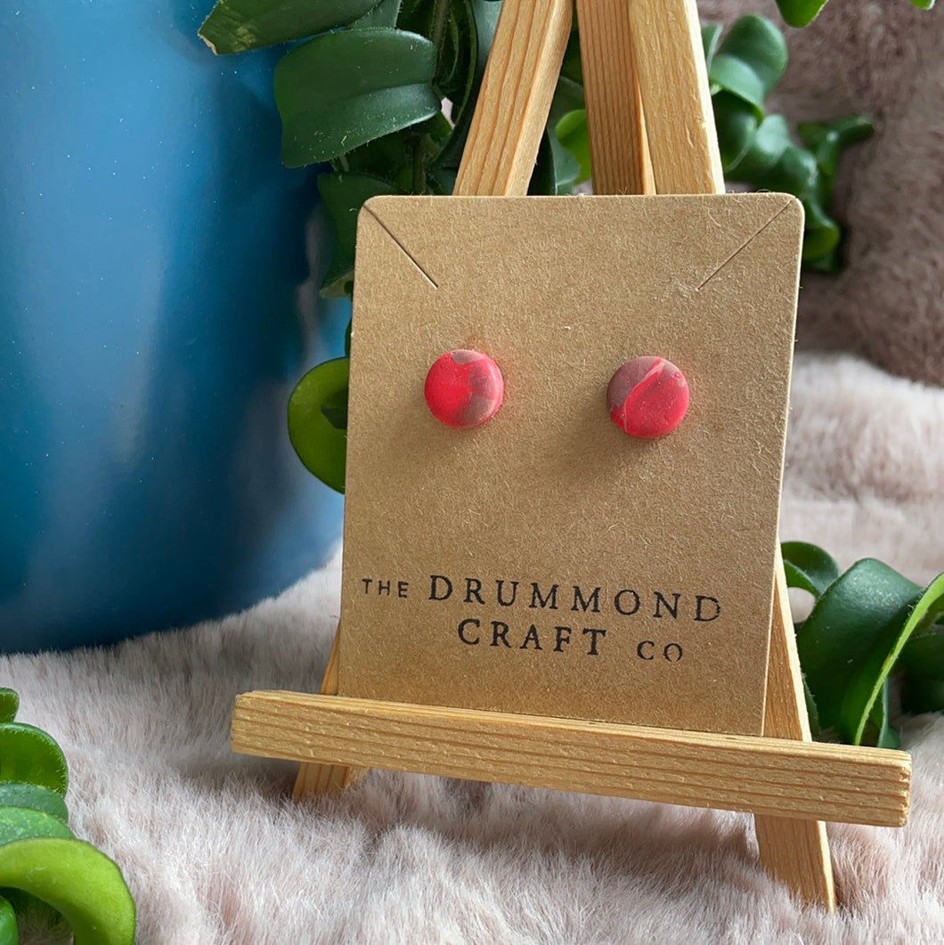 Delicate and cute red studs