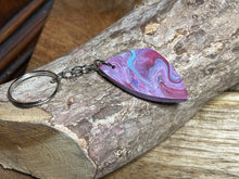 Load image into Gallery viewer, Beautiful purples/reds “no waste” keyring
