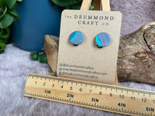 Load image into Gallery viewer, Greens/blues/purples sparkle clip-on earrings
