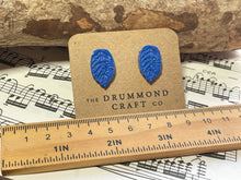 Load image into Gallery viewer, Royal blue leaf studs
