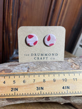 Load image into Gallery viewer, Hand painted red drops stud earrings
